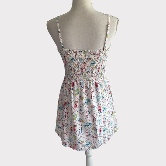 Jessica Simpson Mini Strapless Dress Floral Box Lemon Couette Size Medium - Picture 8 of 12